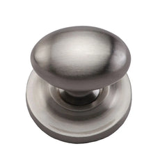 1-1/2''  Egg Cabinet Knob on Rose, Satin Nickel