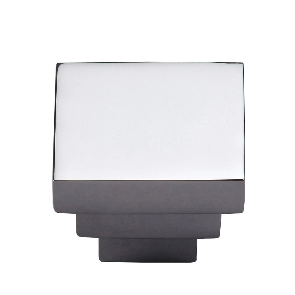 1-1/4''  Square Step Cabinet Knob, Polished Chrome
