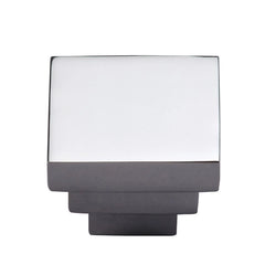 1-1/4''  Square Step Cabinet Knob, Polished Chrome