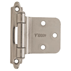 Variable Overlay Self-Closing Face-Mount Reverse Bevel Cabinet Hinges, Polished Chrome