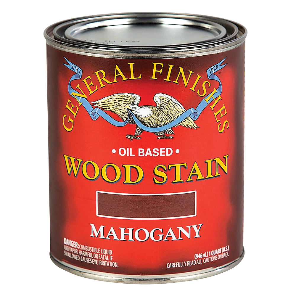 General Finishes Oil Based Wood Stain, Mahogany, Quart