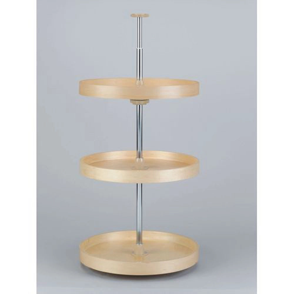 18 in. Full Circle LD Banded Wood 3 Shelf Corner Lazy Susans
