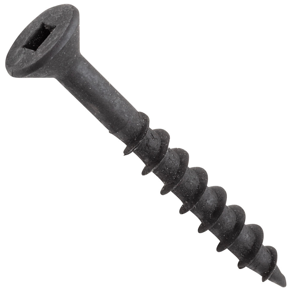 Centerline #10 x 1-1/4'' Flat Head Square Drive Wood Screws, Black, 100-Pack