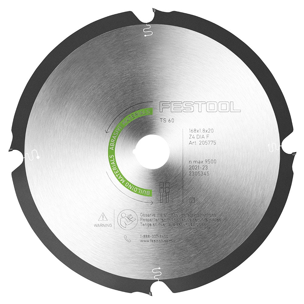 Festool Diamond Saw Blade DIA 168x1,8x20 F4 Abrasive Materials (205775)
