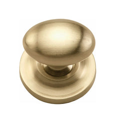 1-1/2''  Egg Cabinet Knob on Rose, Satin Brass