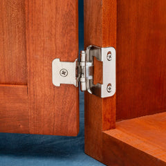 1/2" Overlay Single Demountable Cabinet Hinges, Satin Nickel
