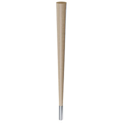 29'' Tapered Turned Leg, White Oak, 4''H Brushed Aluminum Foot