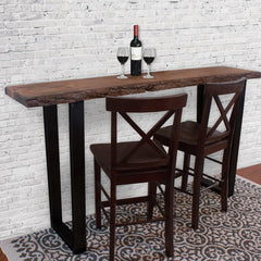 28''H U-Shaped Welded Steel Table Leg Set, Black