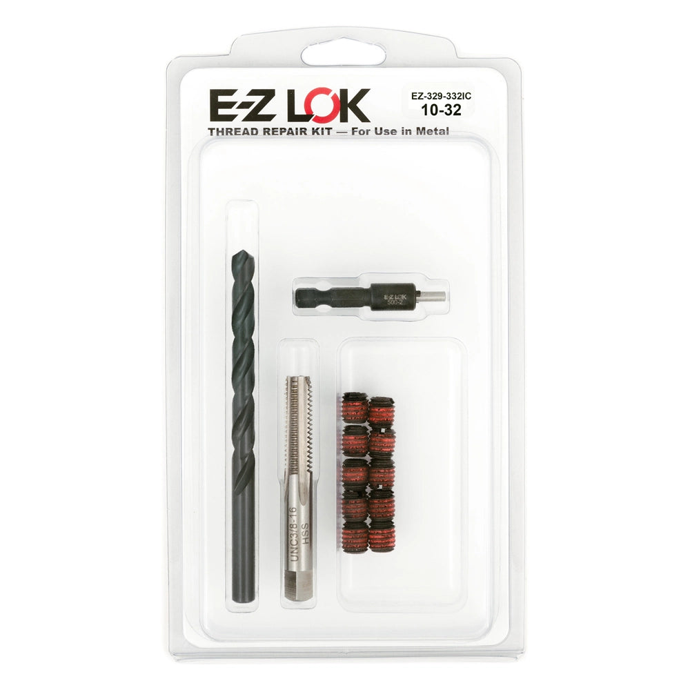 E-Z LOK Thread Repair Kit for Metal - Screw Locking - 10-32 x 3/8-16