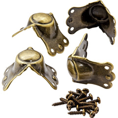 Brass Plated Center Corner Trunk Hardware, Set of 4