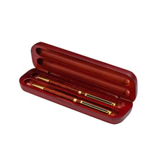 Rosewood Finish Pen Box, Double