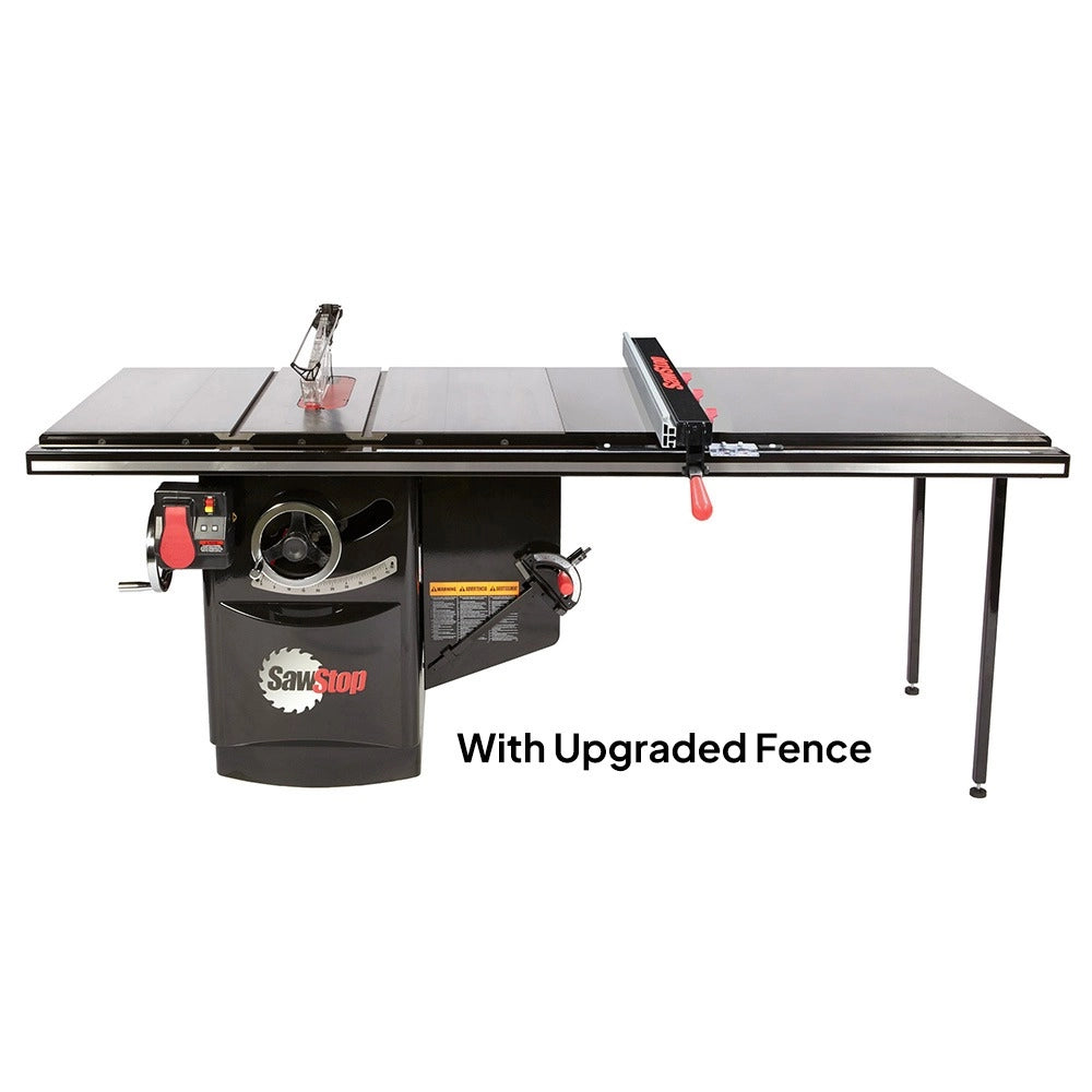 SawStop Industrial 7.5HP, 3ph, 480v Cabinet Saw with 52 Industrial T-Glide Advance Rip Fence, Rails & Extension Table