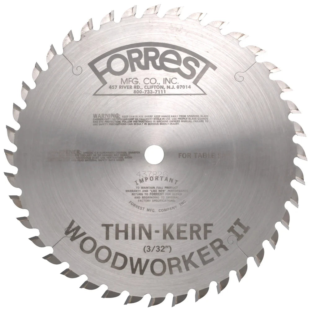 10'' x 40T Forrest Woodworker II Thin Kerf General Purpose Blade