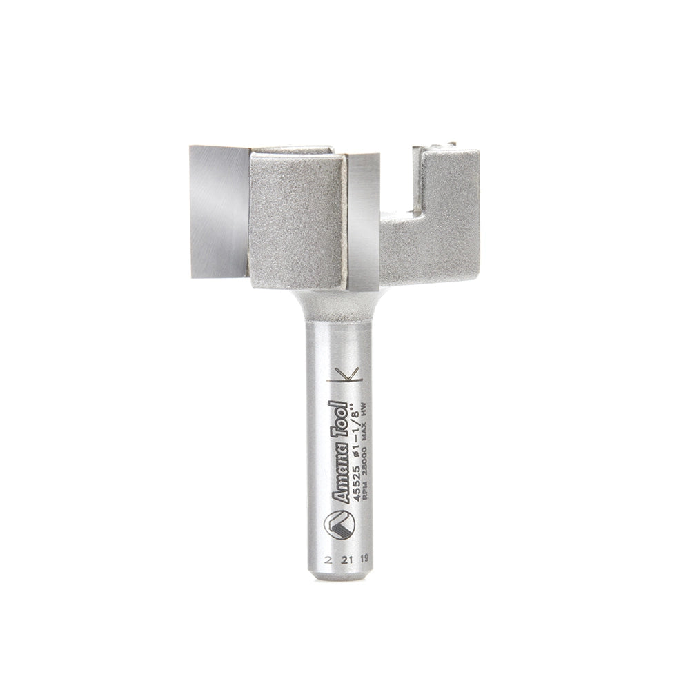Amana Tool Carbide-Tipped Spoilboard Flattening/Rabbeting Router Bit, 1-1/8'' Dia. x 1/2'' Cutting Height x 1/4'' Shank