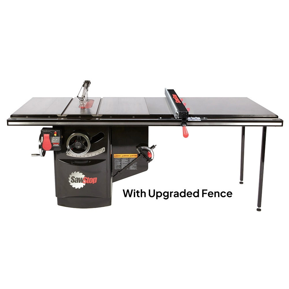 SawStop Industrial 7.5HP, 3ph, 230v Cabinet Saw with 52 Industrial T-Glide Advance Rip Fence, Rails & Extension Table