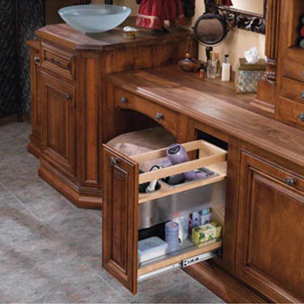 Vanity Grooming Organizer - Base Height, Natural, Wood - Maple (445-VCG25-8)