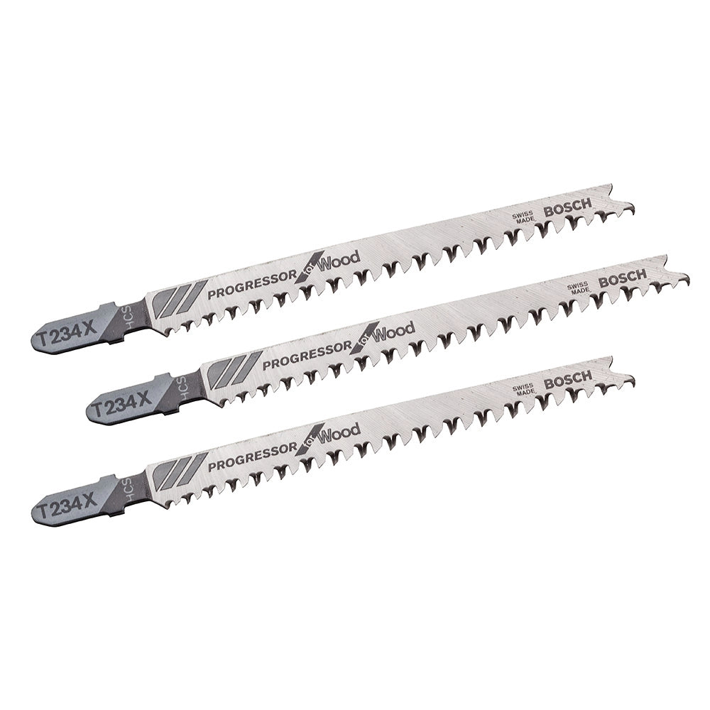 Bosch Progressor 8-12 TPI T-Shank Jigsaw Blades, 3-Pack