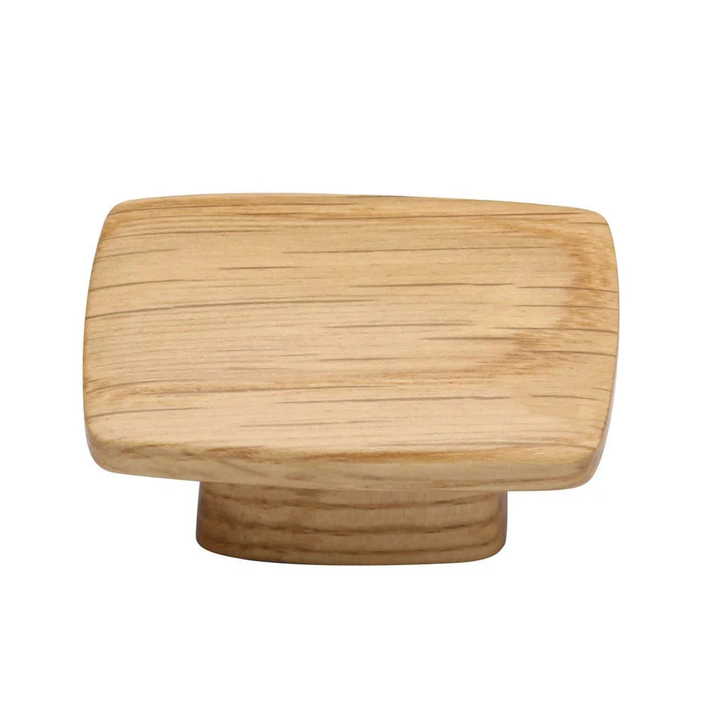 2''  Designer Wood Rectangular Cabinet Knob, Oak