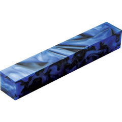 Iridescent Blue and Black Swirls Acrylic Pen Blank