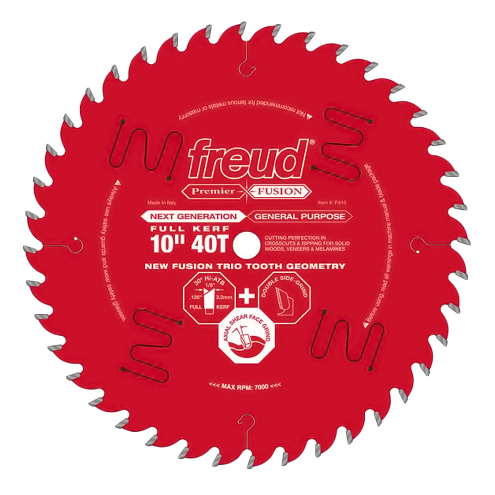 Freud® 10" x 40T Premier Fusion General Purpose Saw Blade - P410