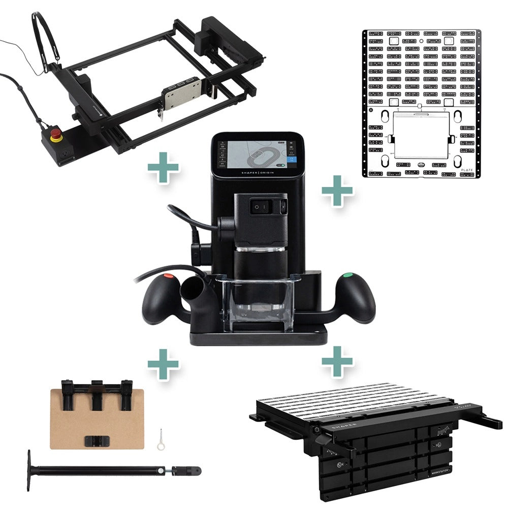 Shaper Origin Handheld CNC Router with Plate, Workstation, BenchPilot and Shelf Upgrade Kit