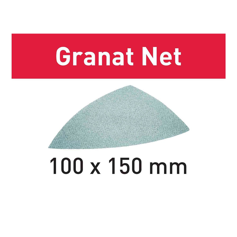 80-Grit 100x150mm Festool Granat NET Triangular Abrasive Sheets, 50-Pack (203320)