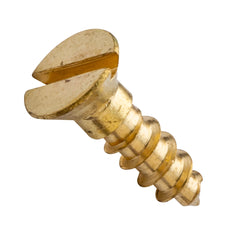 Centerline #6 x 5/8'' Flat Head Slotted Wood Screws, Solid Brass, 50-Pack