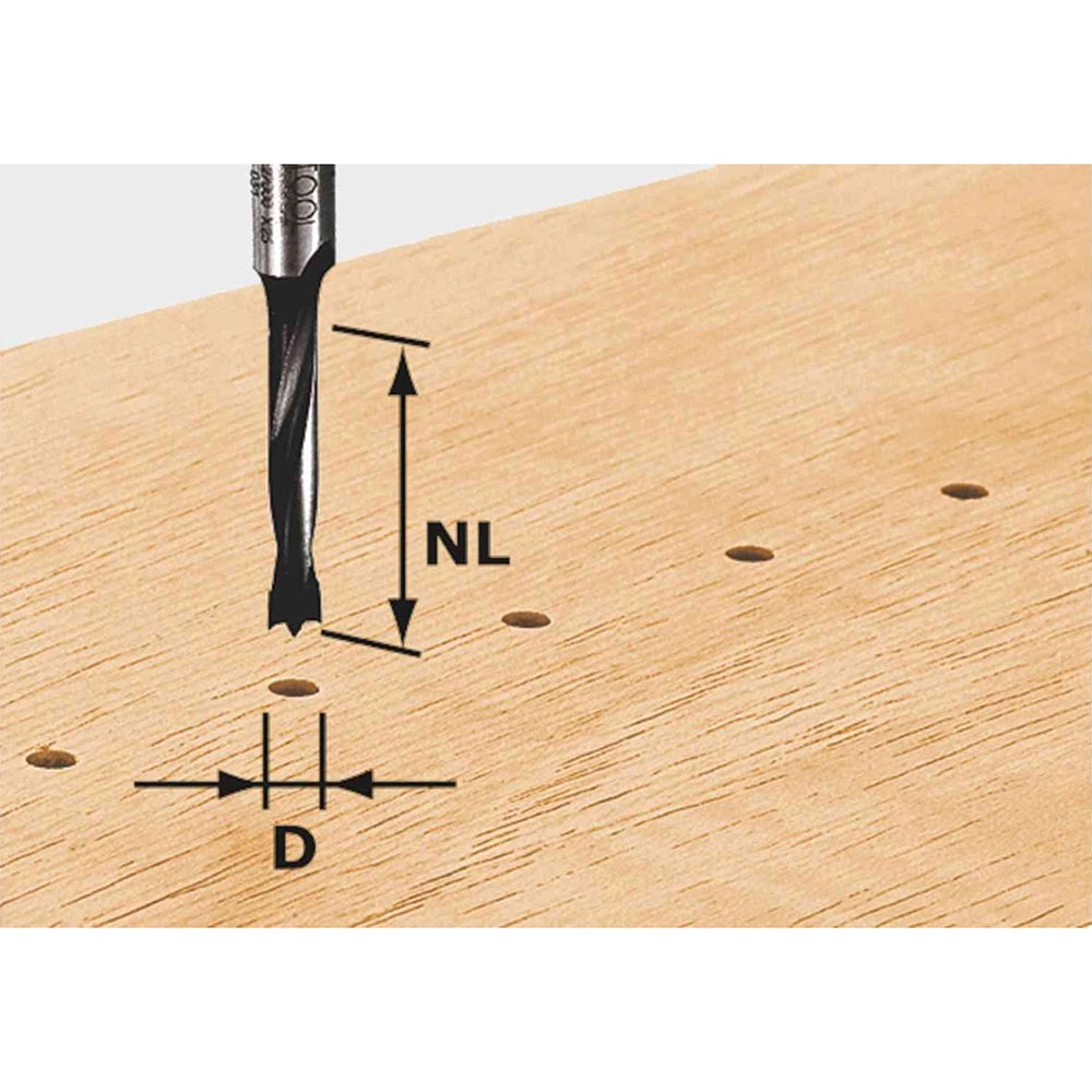 Festool Stopped-Hole Shelf Pin Router Bit for LR 32, 5mm Dia. (491066)