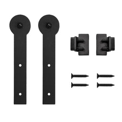 4' Keyhole Mini Rolling Door Hardware Kit for Furniture, Black