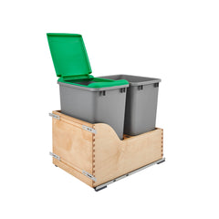 Double Soft-Close w/ Blum Movento Slides Waste Containers - 35 qt.