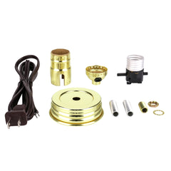 Mason Jar Lamp Kit, Brass
