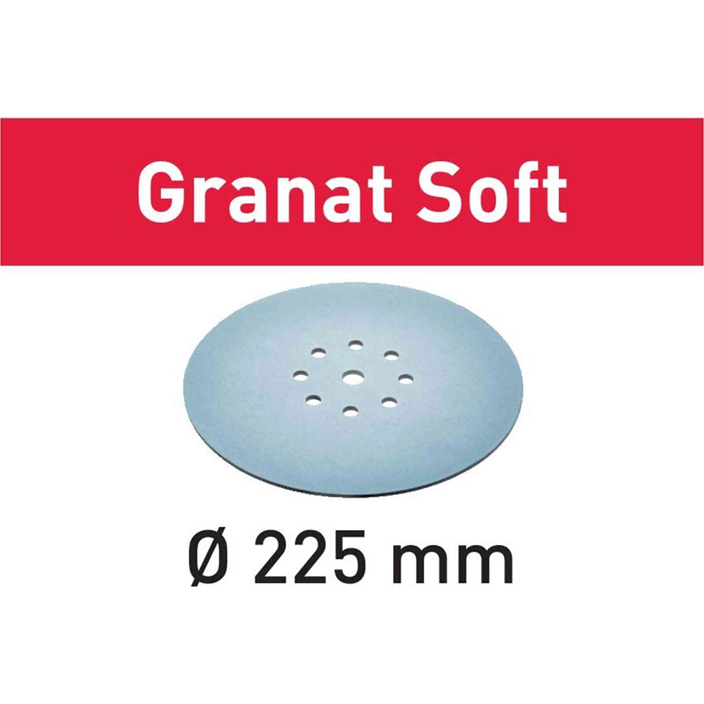 80-Grit 9'' Festool Granat Soft D225 Foam-Backed Abrasive Discs, 25-Pack (204221)