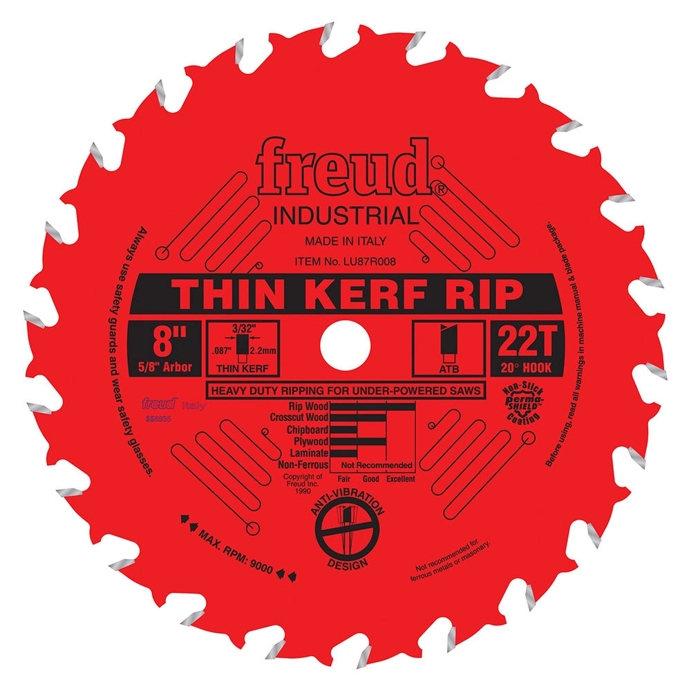 160mm x 14T Freud Industrial Thin Kerf Rip Blade (LU87R006M20)