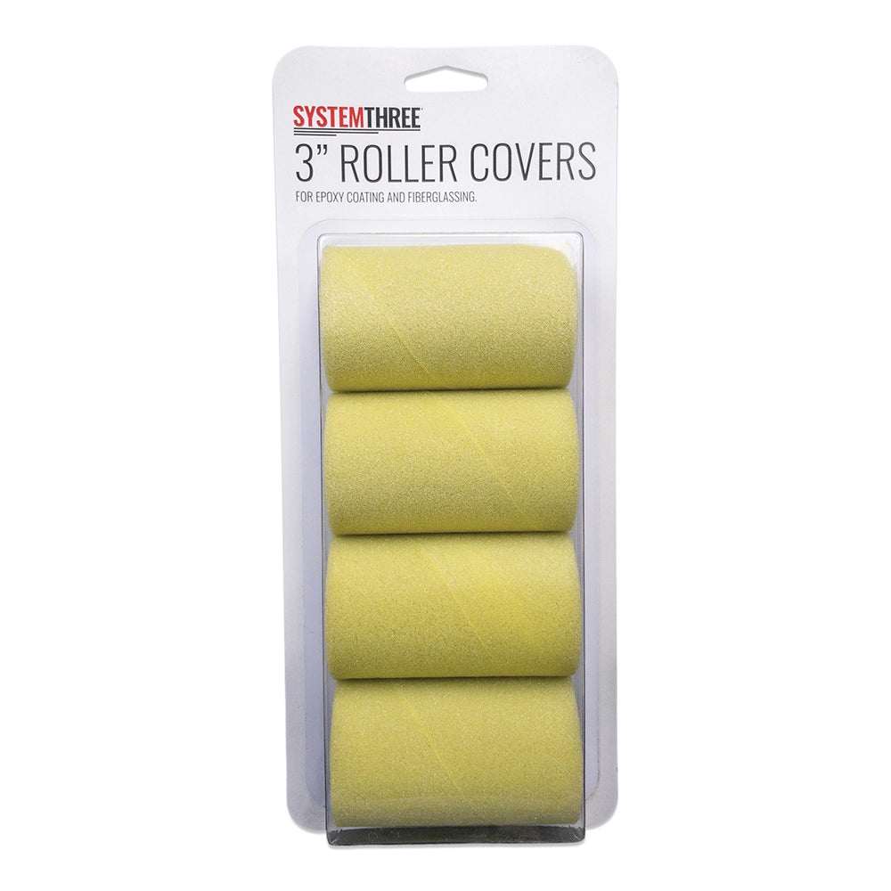 System Three 3'' Foam Epoxy Roller Covers, 4-Pack