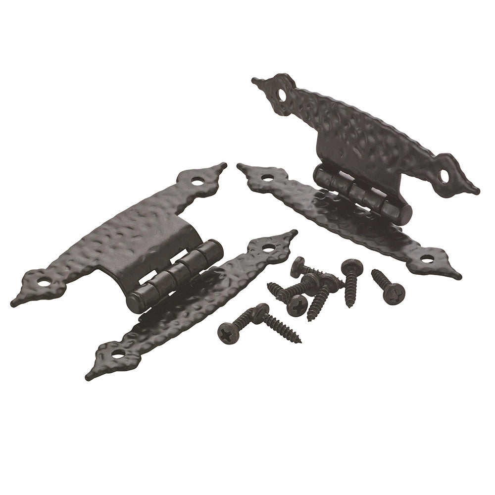 3/8'' Inset Free-Swinging Butterfly Hinges, Colonial Black