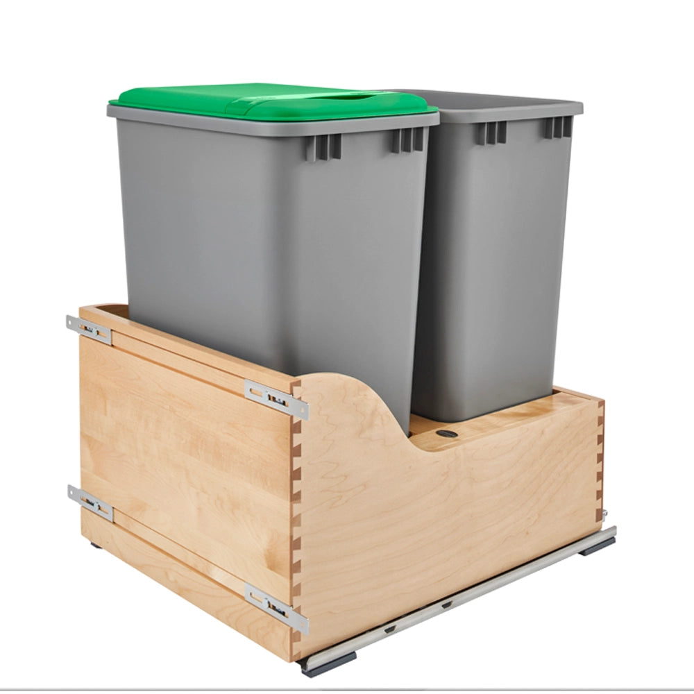 Double Soft-Close w/ Blum Movento Slides Waste Containers - 50 qt.