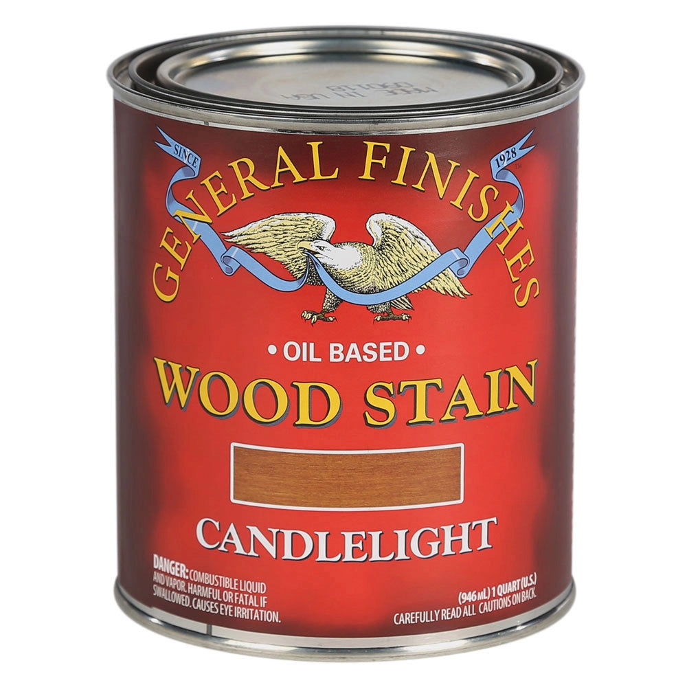 General Finishes Oil Based Wood Stain, Candlelight, Quart