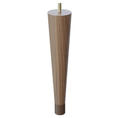 9'' Tapered Turned Leg, Walnut, 1''H Brushed Aluminum Foot