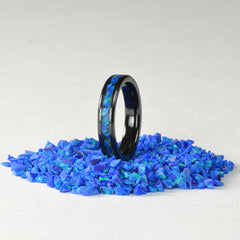 Black Ceramic Ring Core Blank, 4mm Wide, Size 4