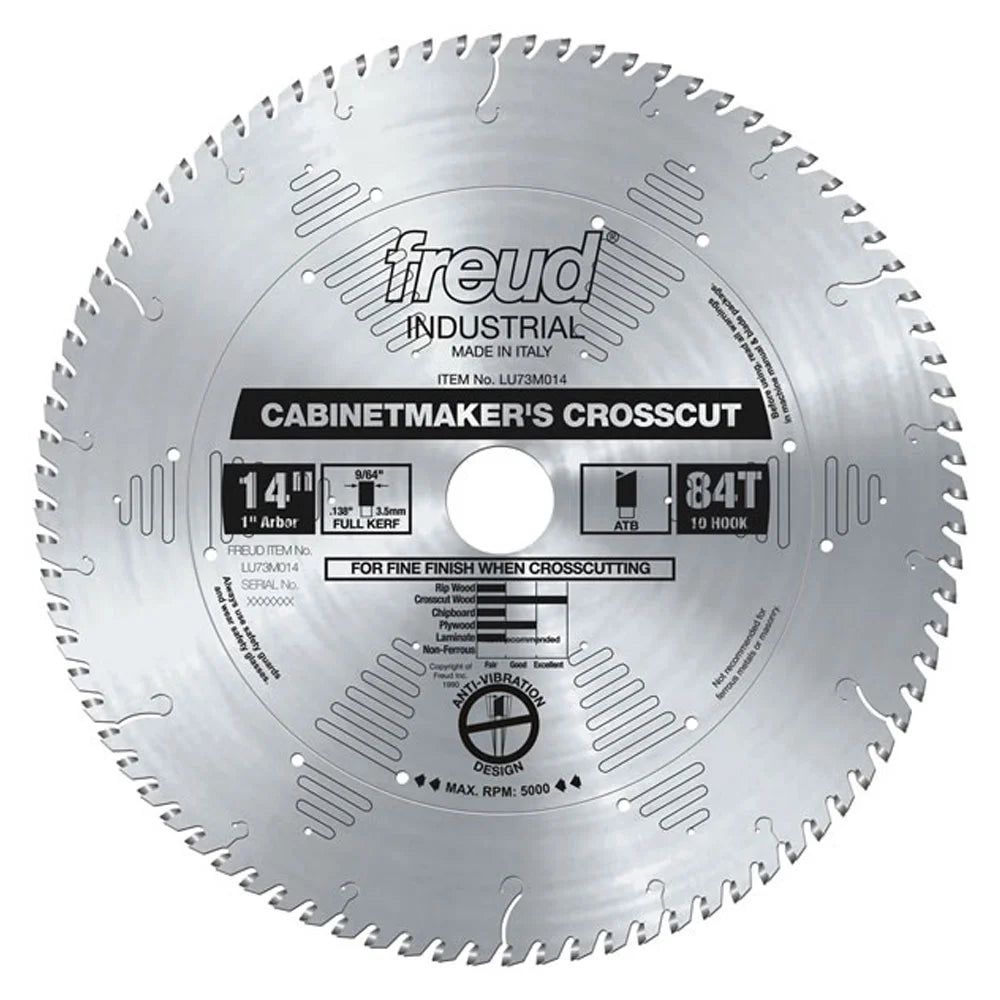 14" x 84T Freud Industrial Cabinetmaker's Crosscut Blade (LU73M014)