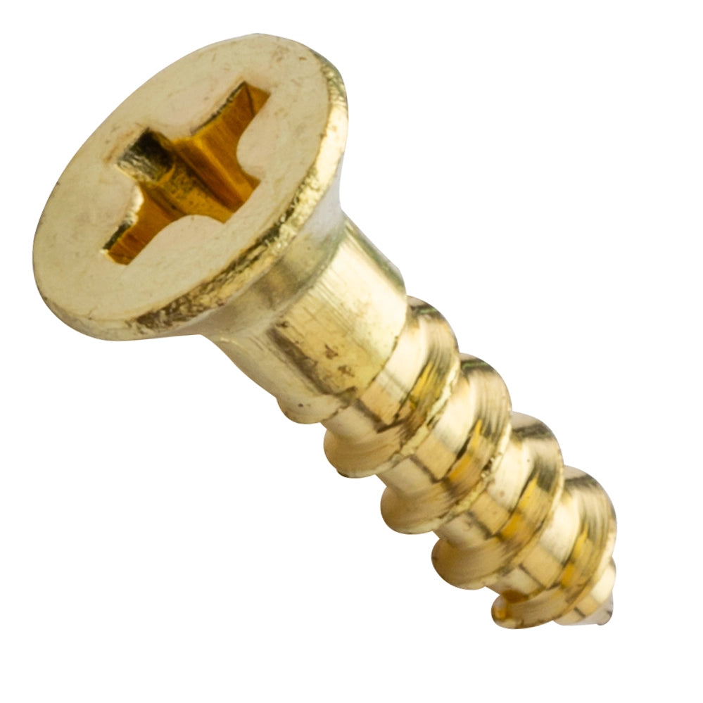 Centerline #6 x 1/2'' Flat Head Phillips Wood Screws, Solid Brass, 50-Pack