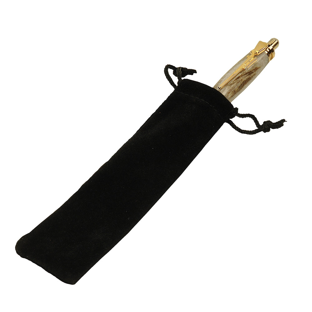 Black Felt Drawstring Pen Pouches, 10-pack