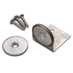 Angle-Mount Stainless Steel Magnetic Catch, 20 lb. Hold