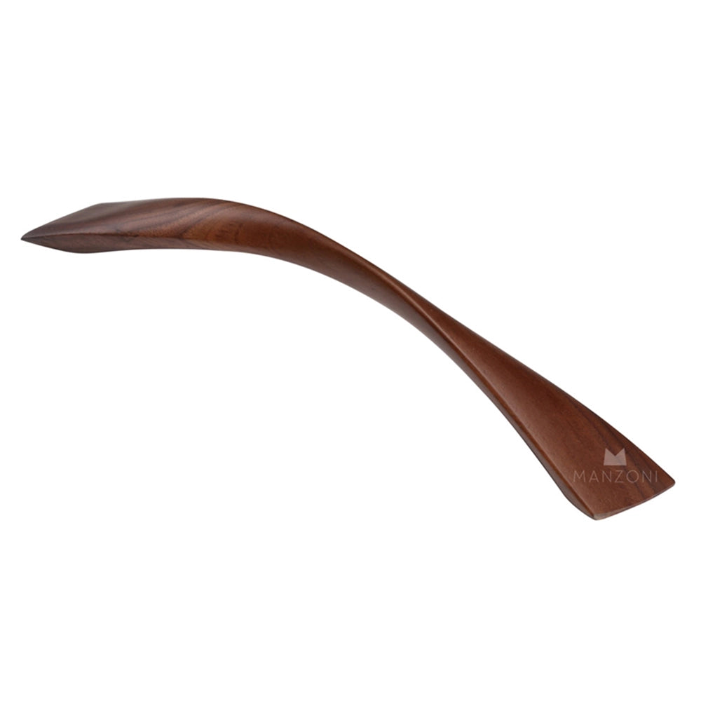 10-5/8''  Arc Designer Wood Cabinet Pull, Walnut