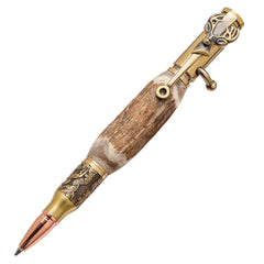 Deer Hunter Bolt-Action Pen Hardware Kit, Antique Brass