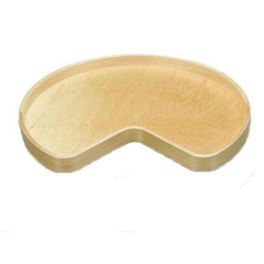 Kidney Shape LD Banded Wood Tray w/ Steel Bearing Corner Lazy Susans - 28 in.