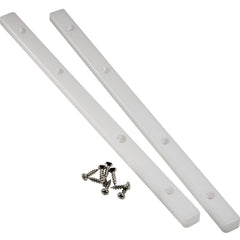 White Plastic Guide Rails for 17mm 21/32'' Grooved Drawers