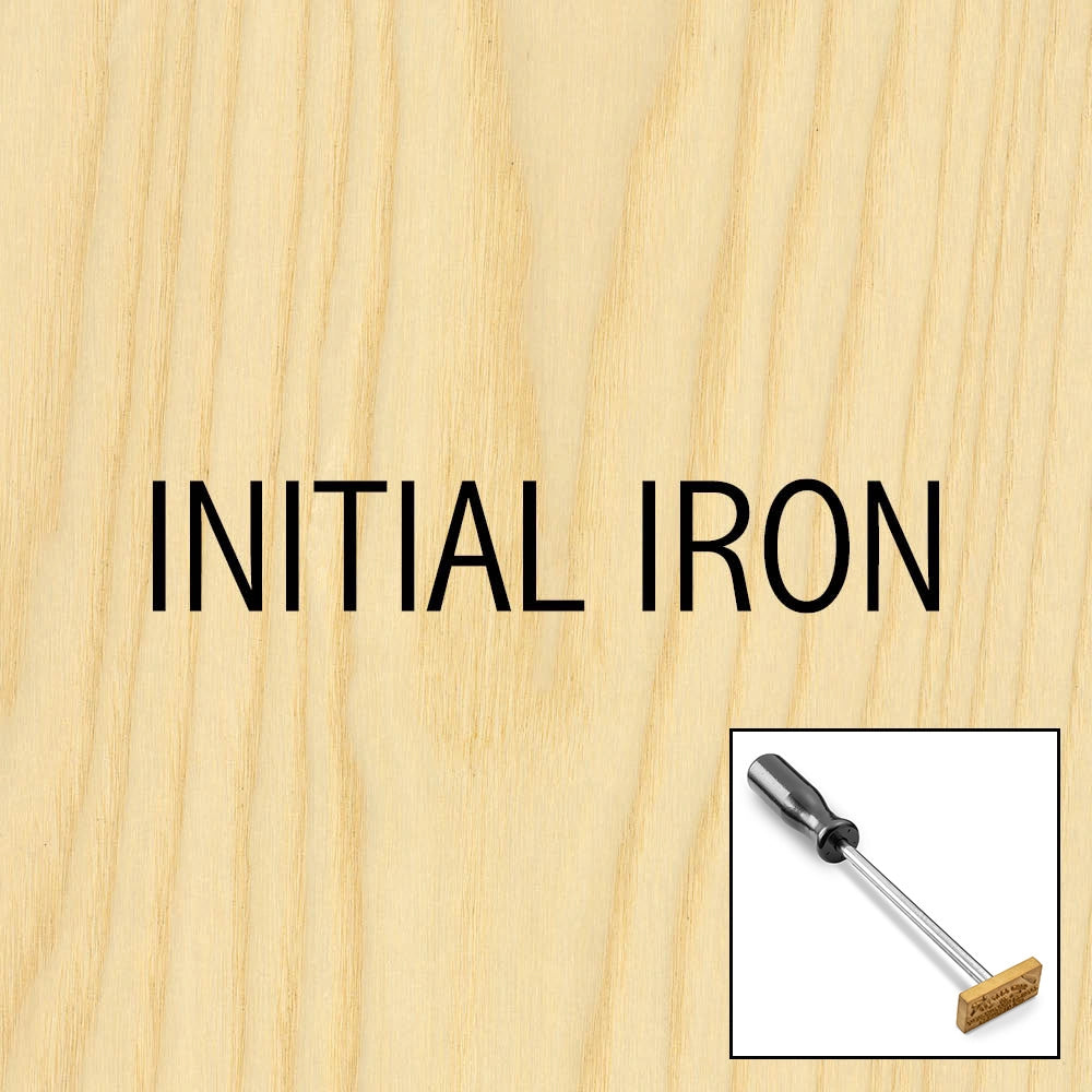 One-Line Initials Branding Iron, Torch-Heated Handle