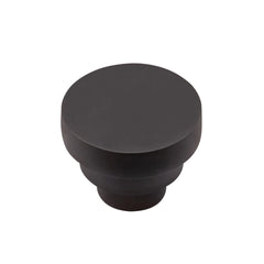 1-1/2''  Round Step Cabinet Knob, Flat Black