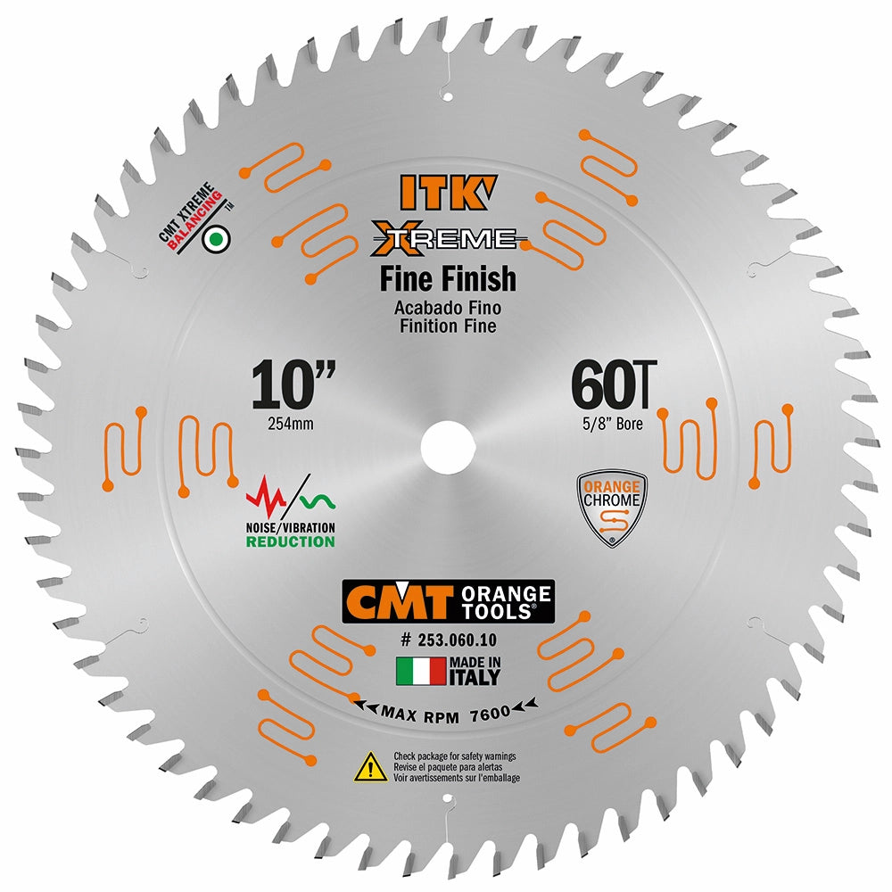 CMT ITK Extreme Fine Finish Miter Blade, 10'' x 60T x 5/8'' Bore
